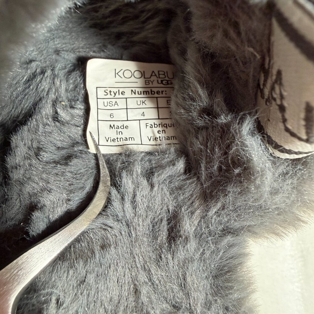 Koolaburra By UGG Slippers Women Size 6 Gray Back Strap Sandal Open Toe Fuzzn II - Picture 6 of 10